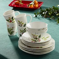 Certified International Holly And Vines 16-pc. Stoneware Dinnerware Set