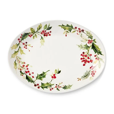 Certified International Holly And Vines Stoneware Serving Platter