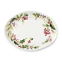 Certified International Holly And Vines Stoneware Serving Platter