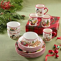 Certified International Santa'S Retro Christmas 16-pc. Ceramic Dinnerware Set
