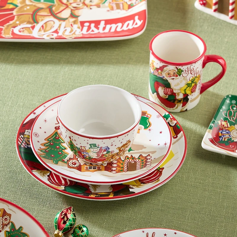 Certified International Santa'S Retro Christmas 16-pc. Ceramic Dinnerware Set