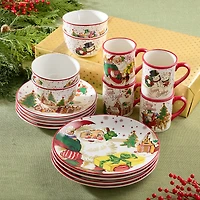 Certified International Santa'S Retro Christmas 16-pc. Ceramic Dinnerware Set