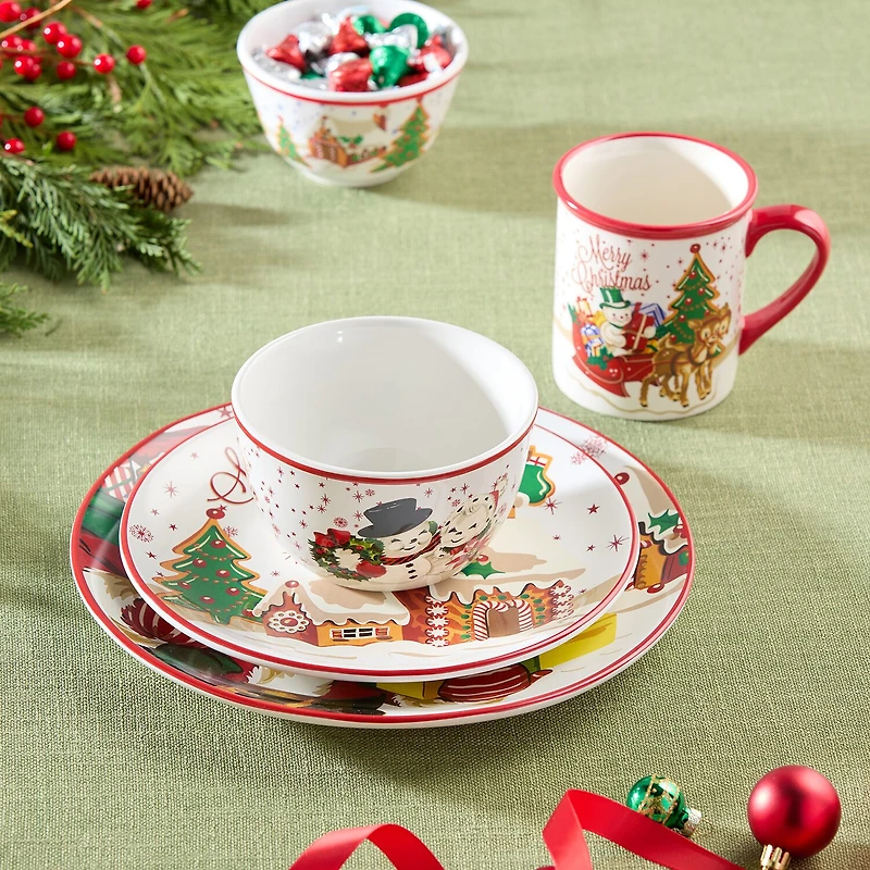 Certified International Santa'S Retro Christmas 16-pc. Ceramic Dinnerware Set