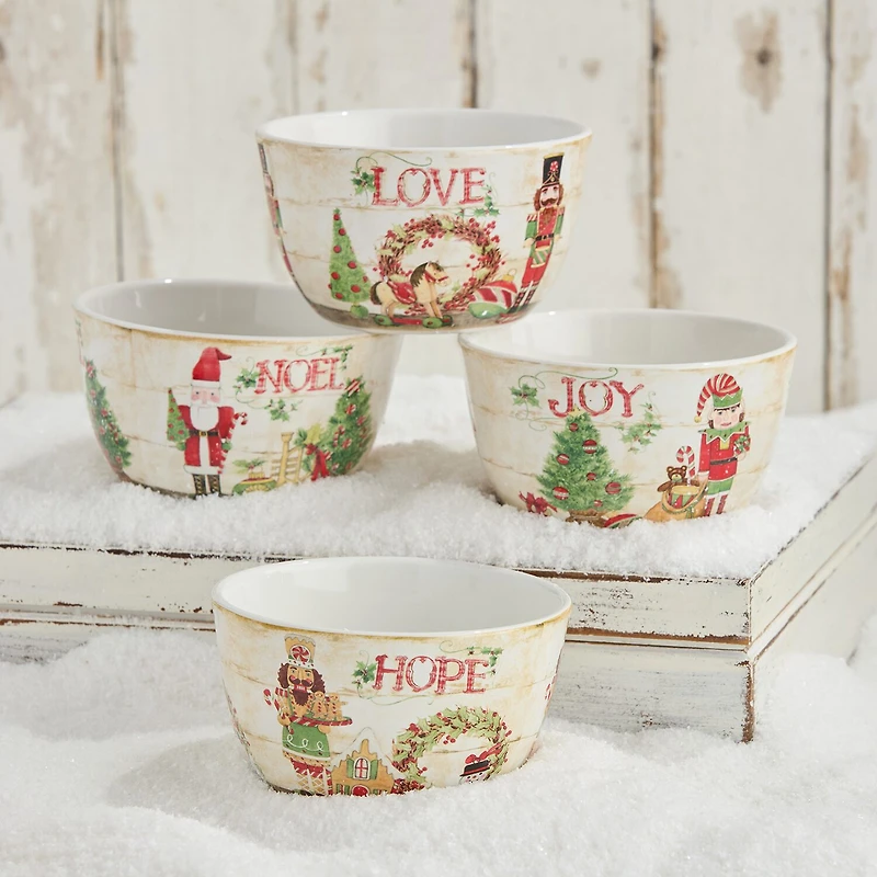 Certified International Nutcracker Parade 4-pc. Ceramic Ice Cream Bowl