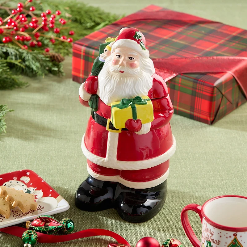 Certified International Santa'S Retro Christmas Ceramic Cookie Jar