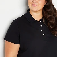 St. John's Bay Womens Plus Short Sleeve Polo Shirt