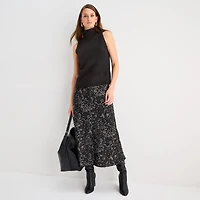 Worthington Womens Funnel Neck Sleeveless Pullover Sweater