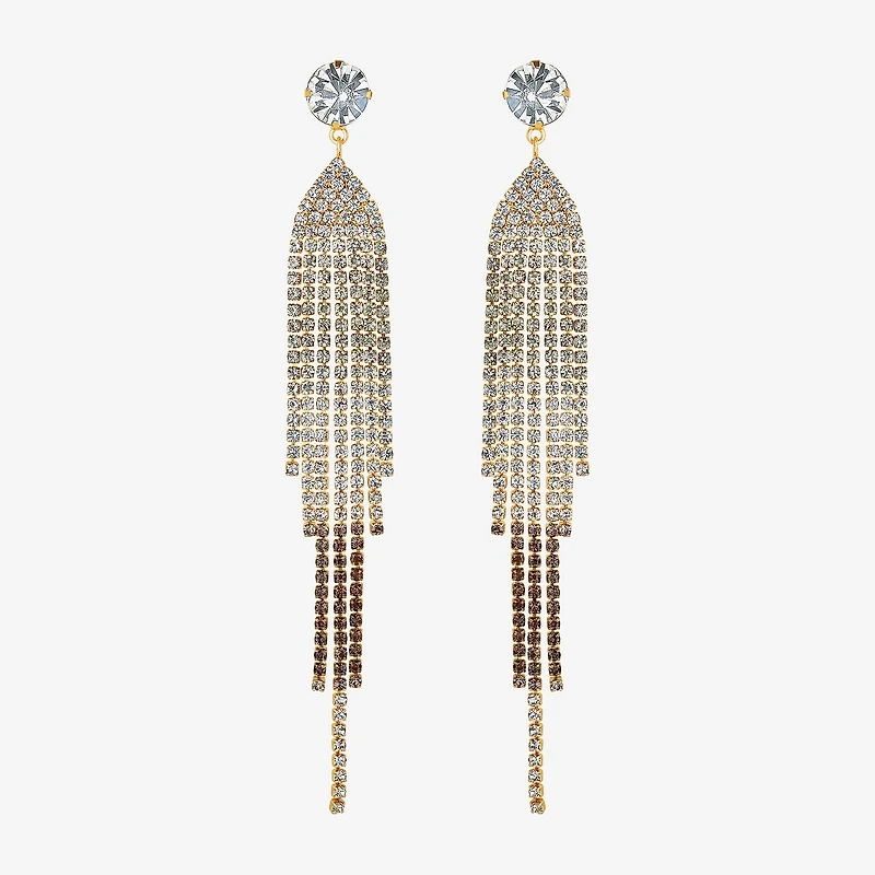 JS Jessica Simpson Ombre Womens Multi Color Crystal Drop Earrings