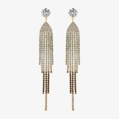 JS Jessica Simpson Ombre Womens Multi Color Crystal Drop Earrings