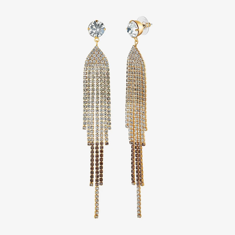 JS Jessica Simpson Ombre Womens Multi Color Crystal Drop Earrings
