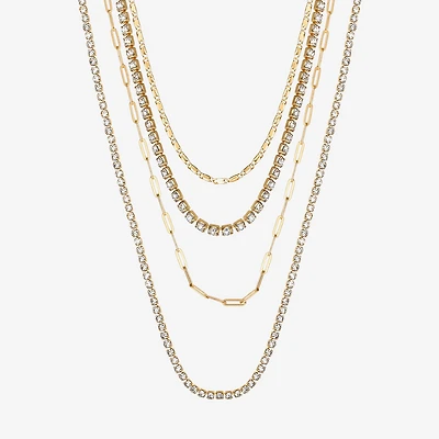 JS Jessica Simpson Womens Crystal Strand Necklace