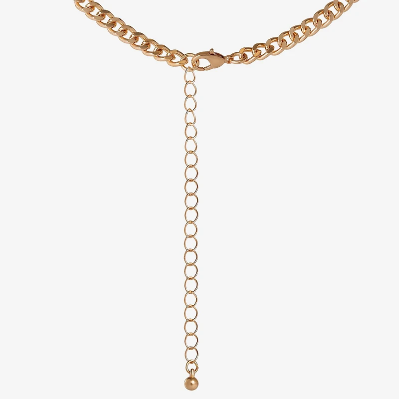 JS Jessica Simpson Gold Tone Western Womens Blue 16 Inch Statement Necklace