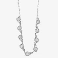 Monet Jewelry Timeless Silver Tone Halo Womens 17 Inch Collar Necklace