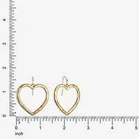 Liz Claiborne Hammered Open Womens Heart Drop Earrings