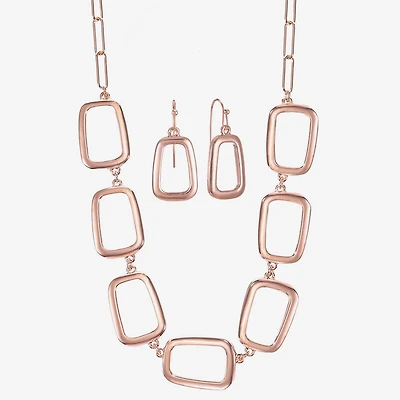 Liz Claiborne Frontal Collar Necklace & Drop Earring Womens Square 2-pc. Jewelry Set