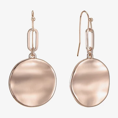 Liz Claiborne Wavy Coin Womens Paperclip Drop Earrings