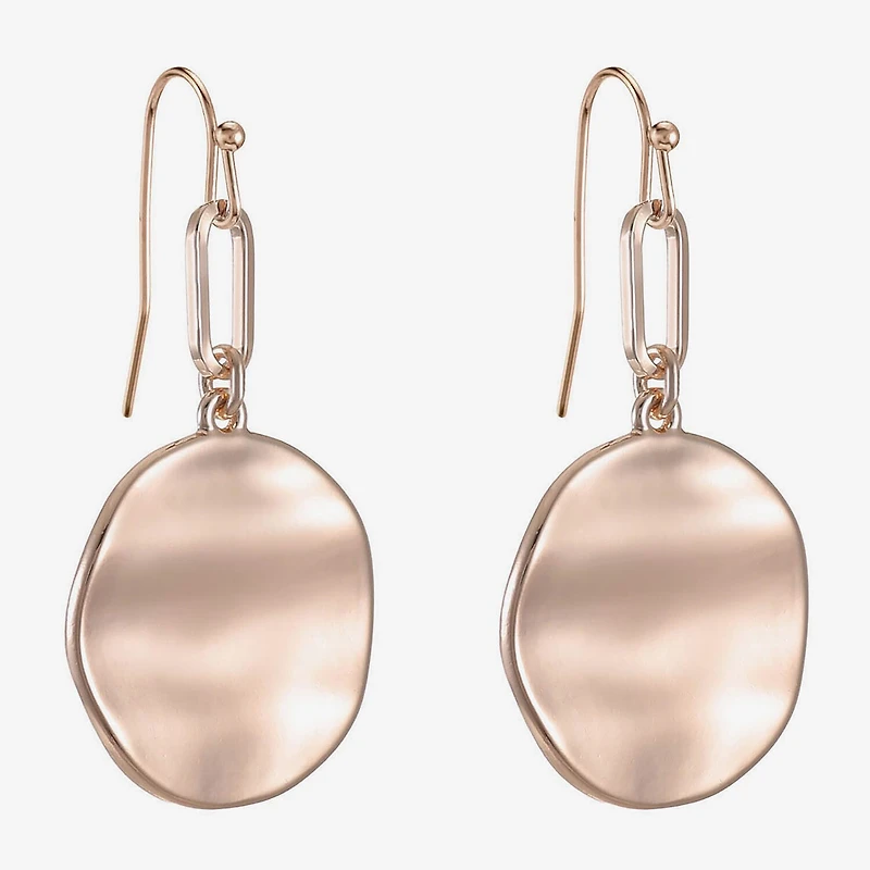Liz Claiborne Wavy Coin Womens Paperclip Drop Earrings