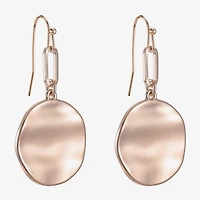 Liz Claiborne Wavy Coin Womens Paperclip Drop Earrings