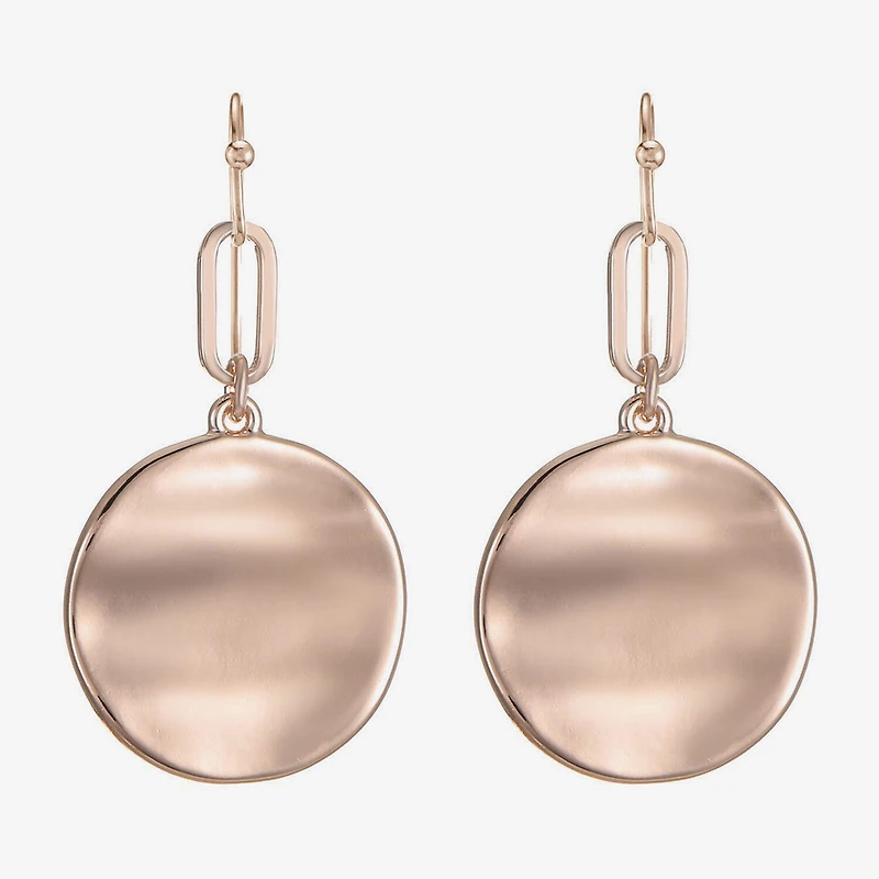 Liz Claiborne Wavy Coin Womens Paperclip Drop Earrings