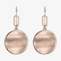 Liz Claiborne Wavy Coin Womens Paperclip Drop Earrings