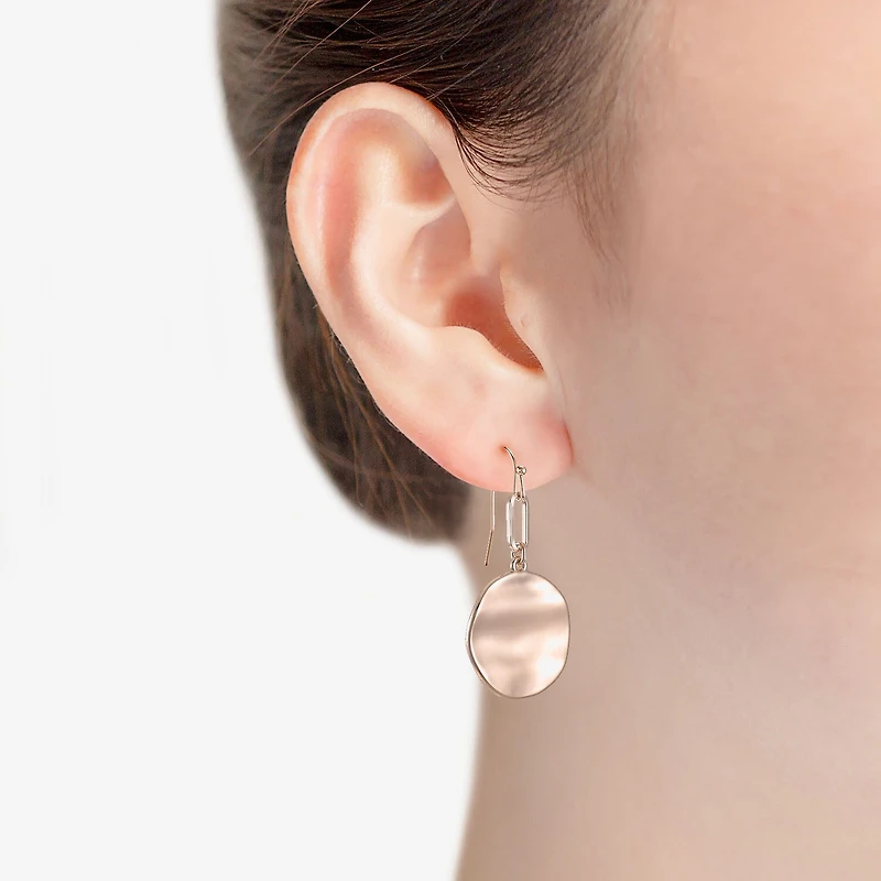 Liz Claiborne Wavy Coin Womens Paperclip Drop Earrings