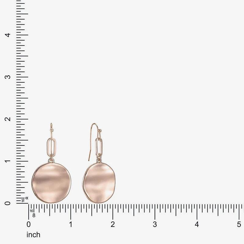 Liz Claiborne Wavy Coin Womens Paperclip Drop Earrings