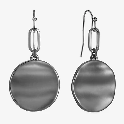 Liz Claiborne Wavy Coin Womens Paperclip Drop Earrings