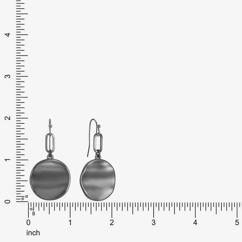 Liz Claiborne Wavy Coin Womens Paperclip Drop Earrings