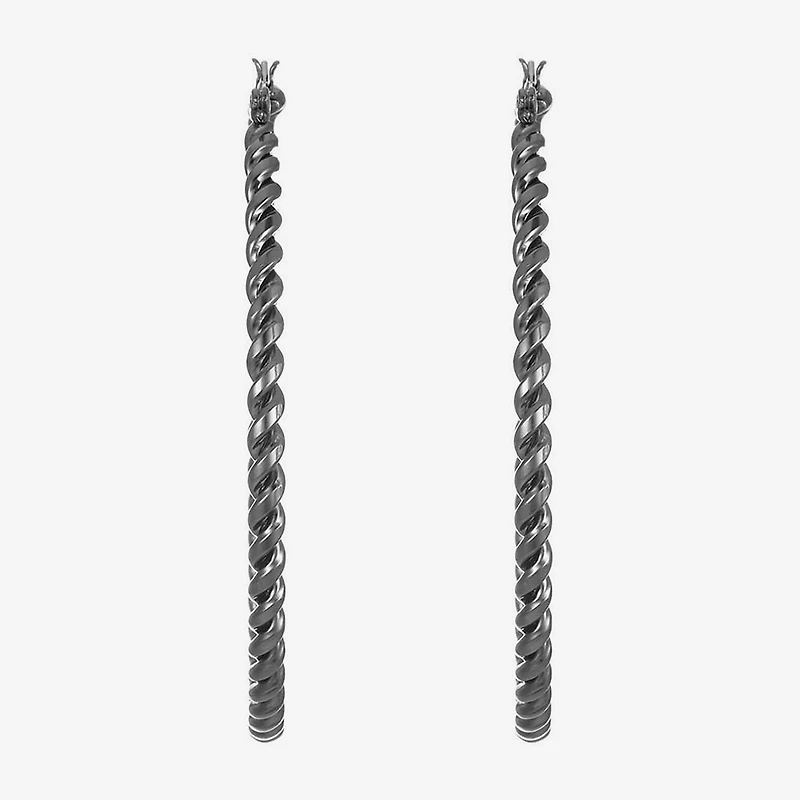 Liz Claiborne Twisted Womens 66mm Hypoallergenic Hoop Earrings