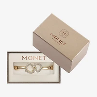 Monet Jewelry Gold Tone Womens Glass Heart Bangle Bracelet