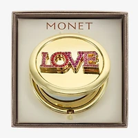 Monet Jewelry Gold Tone Love Gold Tone Compact Mirror