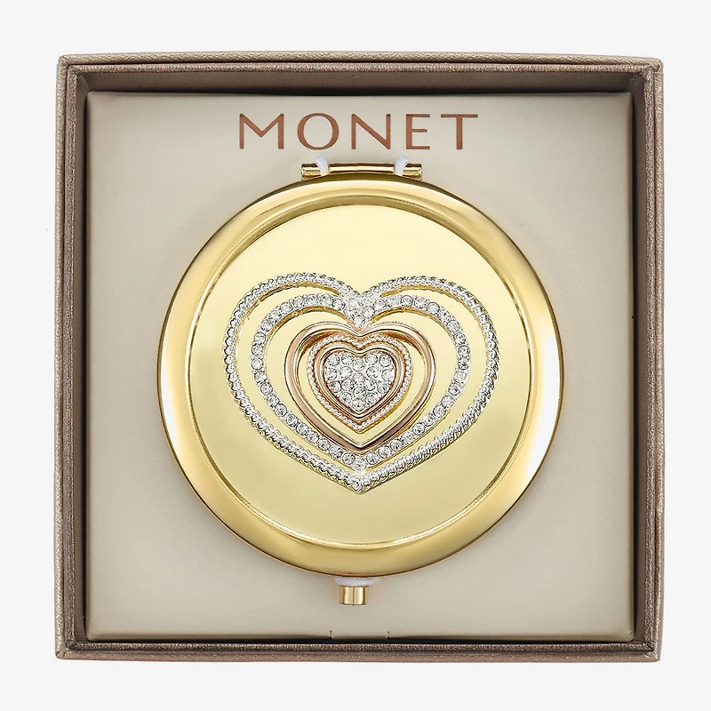 Monet Jewelry Gold Tone Gold Tone Heart Compact Mirror