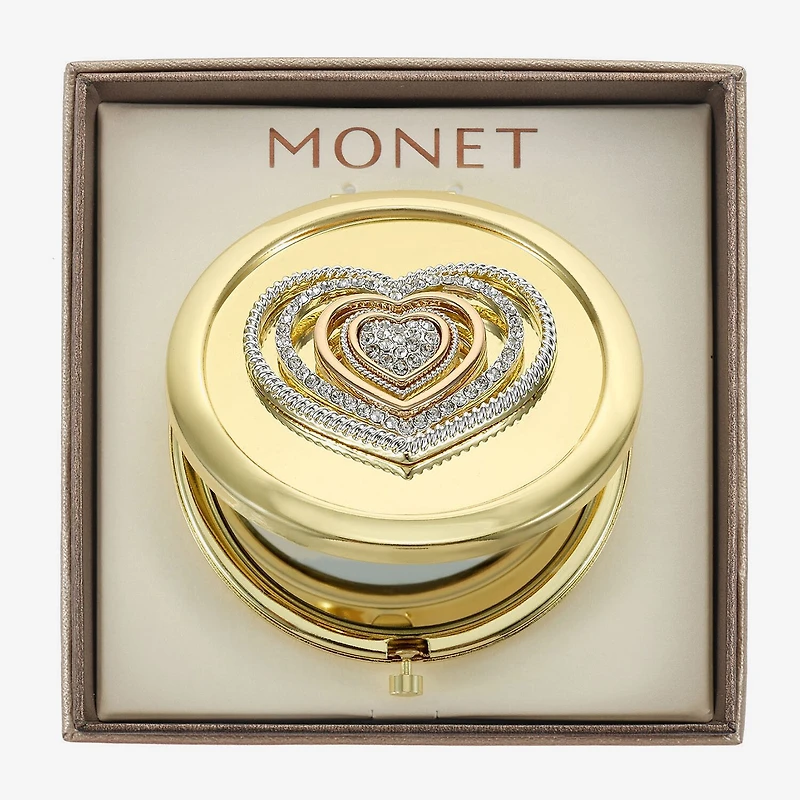 Monet Jewelry Gold Tone Gold Tone Heart Compact Mirror