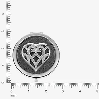 Monet Jewelry Silver Tone Filigree Silver Tone Heart Compact Mirror