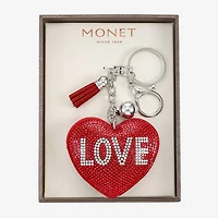 Monet Jewelry Silver Tone Love Tassel Charm Heart Key Chain