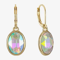 Monet Jewelry Womens Glass Oval Drop Earrings