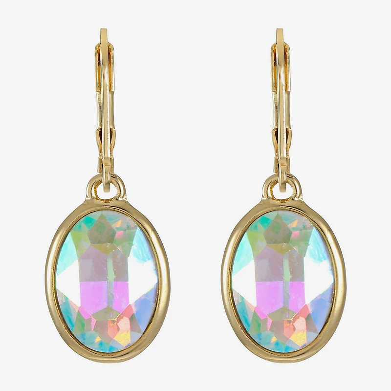 Monet Jewelry Womens Glass Oval Drop Earrings