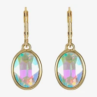 Monet Jewelry Womens Glass Oval Drop Earrings