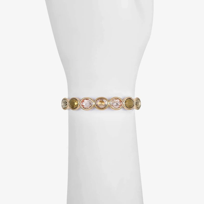 Monet Jewelry Stretch Womens Brown Glass Oval Bangle Bracelet