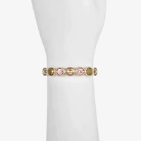 Monet Jewelry Stretch Womens Brown Glass Oval Bangle Bracelet