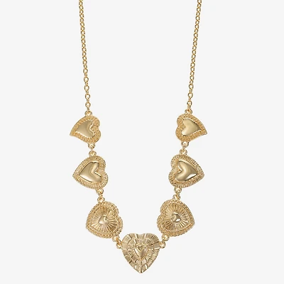 Monet Jewelry Gold Tone Frontal Radiant Womens 17 Inch Collar Necklace