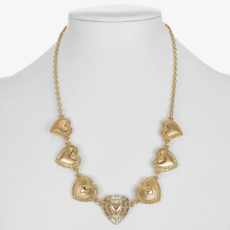 Monet Jewelry Gold Tone Frontal Radiant Womens 17 Inch Collar Necklace