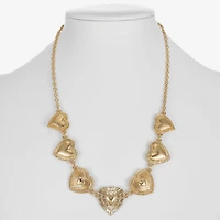 Monet Jewelry Gold Tone Frontal Radiant Womens 17 Inch Collar Necklace