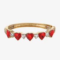 Monet Jewelry Womens Red Glass Heart Bangle Bracelet