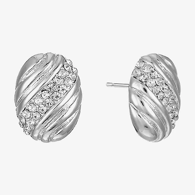 Monet Jewelry Glass 19mm Oval Stud Earrings