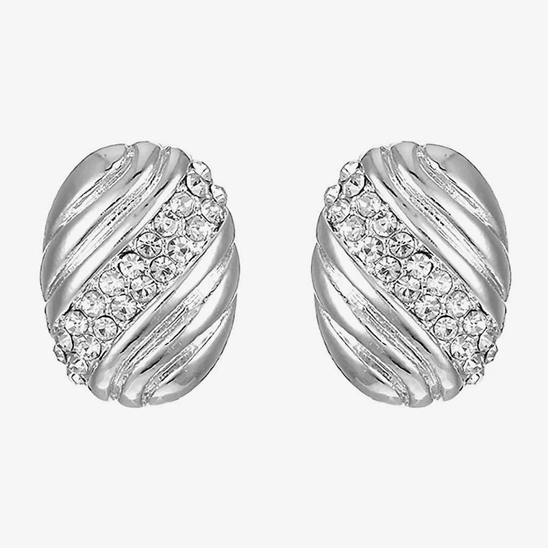 Monet Jewelry Glass 19mm Oval Stud Earrings