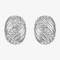Monet Jewelry Glass 19mm Oval Stud Earrings