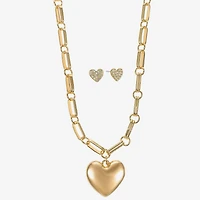 Liz Claiborne Womens Glass Heart Hypoallergenic 2-pc. Jewelry Set