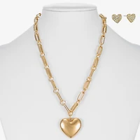 Liz Claiborne Womens Glass Heart Hypoallergenic 2-pc. Jewelry Set