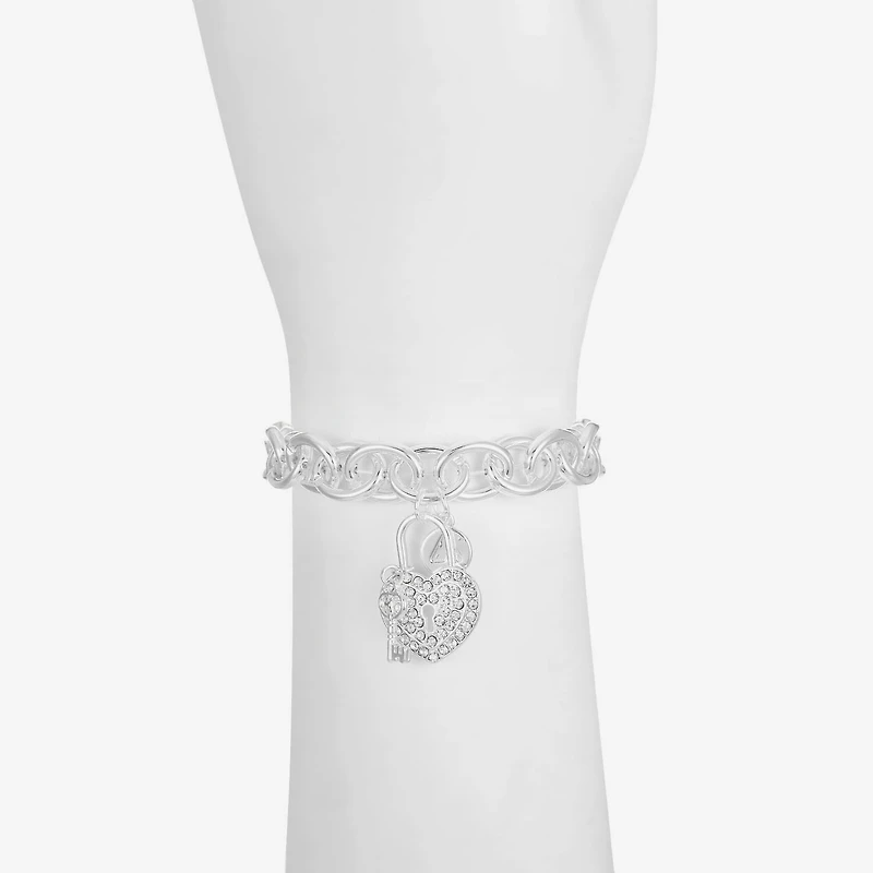 Liz Claiborne Womens Glass Heart Stretch Bracelet